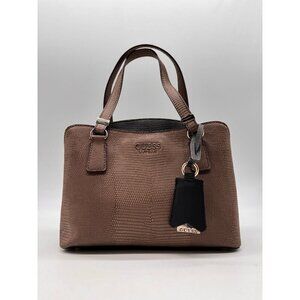 GUESS Lyndi Girlfriend croc embossed small satchel - Brown/Black